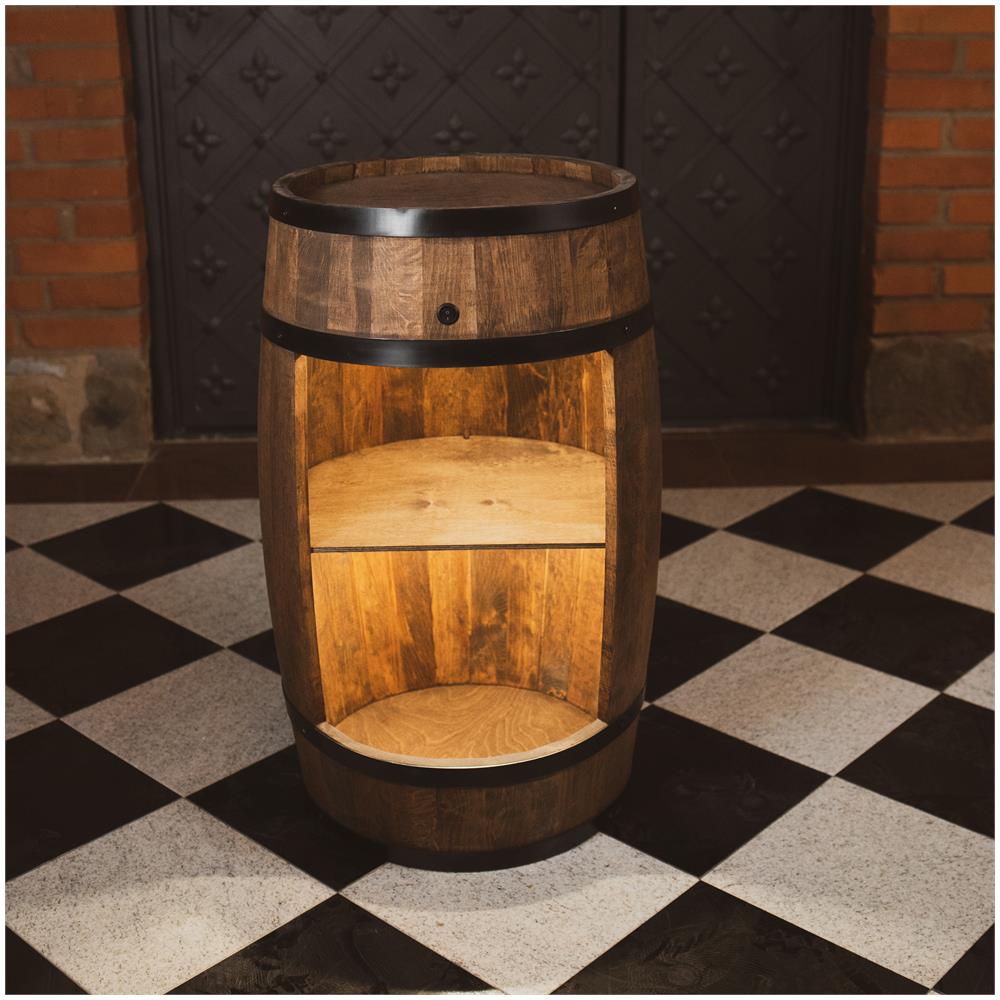 Botte In Legno Con Luci A Led, Armadietto Per Vino In Stile Retr? , Portabottiglie In Legno, Da 80 Cm Di Altezza, Elegante Decorazione Per Il Soggiorno, Tavolo E Portabottiglie (wenge)  - Foto 2