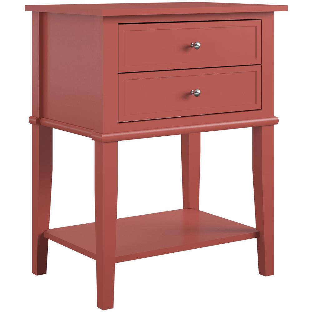 Franklin Tavolino In Stile Con 2 Cassetti In Mdf Terracotta - Foto 1