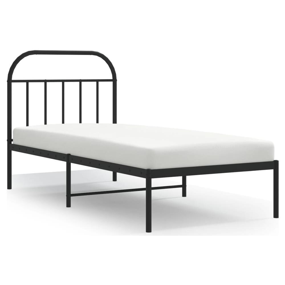 Giroletto Con Testiera In Metallo Nero 90x200 Cm - Foto 2