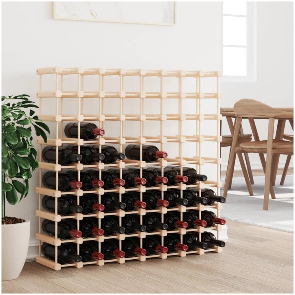 Portabottiglie Vino 72 Bottiglie 90,5x23x90,5 Cm Massello Pino - Foto 1