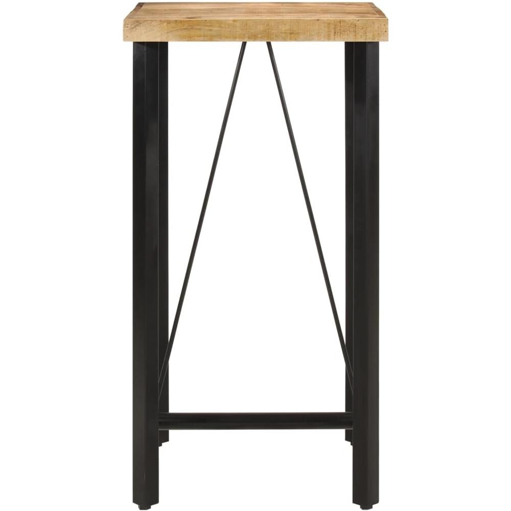Tavolino Da Bar 55x55x107 Cm Legno Massello Di Mango E Ferro - Foto 2