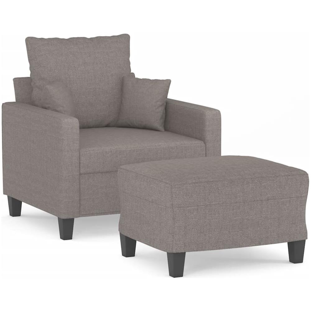 Poltrona Con Poggiapiedi Tortora 60 Cm In Tessuto - Foto 2