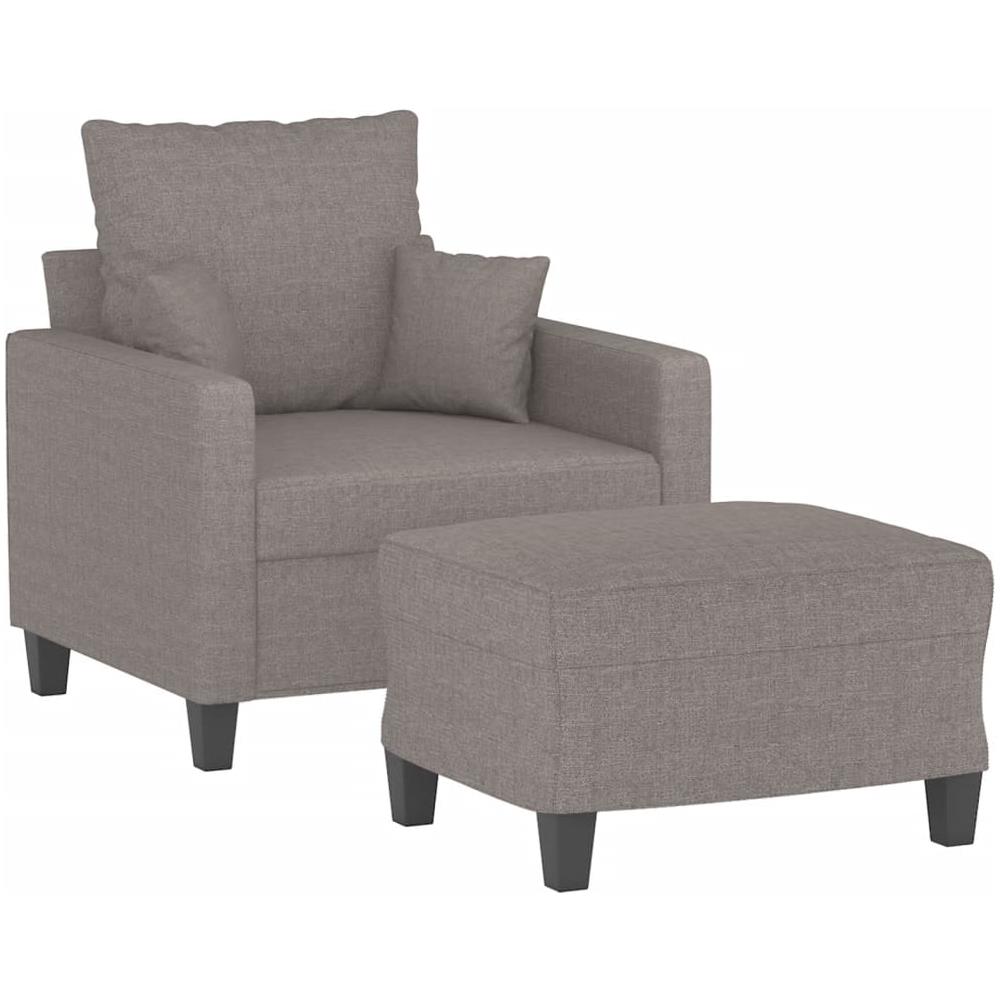 Poltrona Con Poggiapiedi Tortora 60 Cm In Tessuto - Foto 3