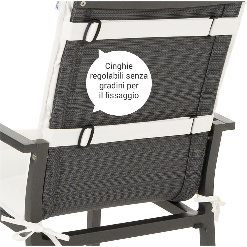 Cuscino per sedia bassa FLAIR - 100x48 cm - Bianco - Set da 2 - Foto 4