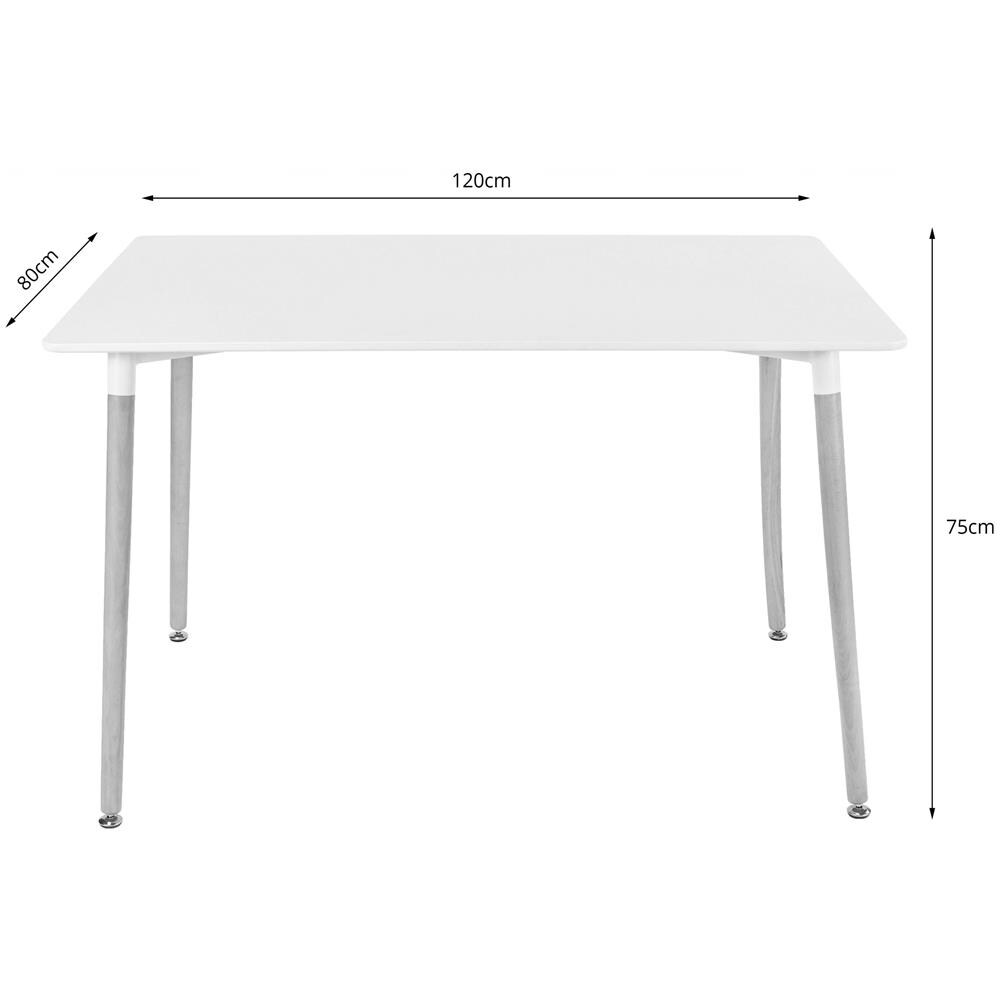 Set da tavolo VALORA YURO con 4 sedie WAT - Bianco e nero moderno / Gambe naturali - Foto 10
