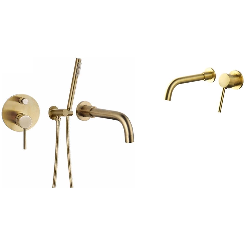 Set miscelatore per vasca e lavabo, Blackswan, tipo M69, modello oro opaco, misura 20 cm - Foto 1