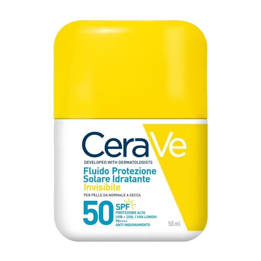 Cera Ve Fluido Protezione Solare Idratante Invisibile Spf50, Protezione Alta, Texture Leggera Invisibile sulla Pelle, per Pelle da Normale a Secca, 50ml - Foto 1
