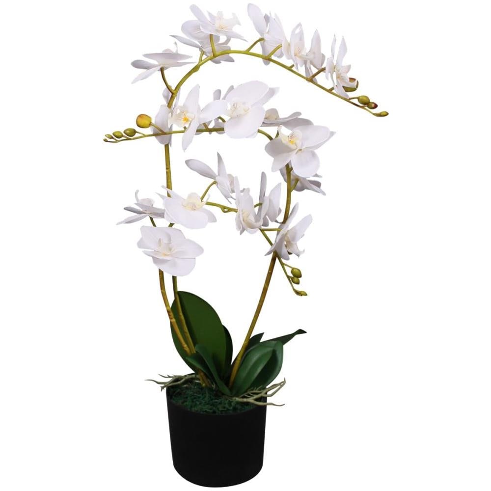Orchidea Artificiale Con Vaso 65 Cm Bianca - Foto 1