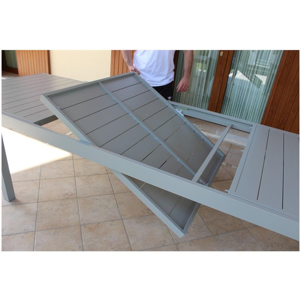 Tavolo Rettangolare Allungabile In Alluminio Tortora 160/240 Da Esterno Giardino, Per Ristorante Agriturismo Albergo Hotel - Foto 3
