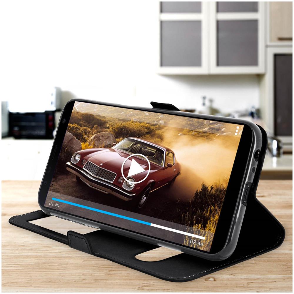 Custodia Samsung Galaxy J6 Plus Doppia Finestra Cover Silicone - Nero - Foto 5