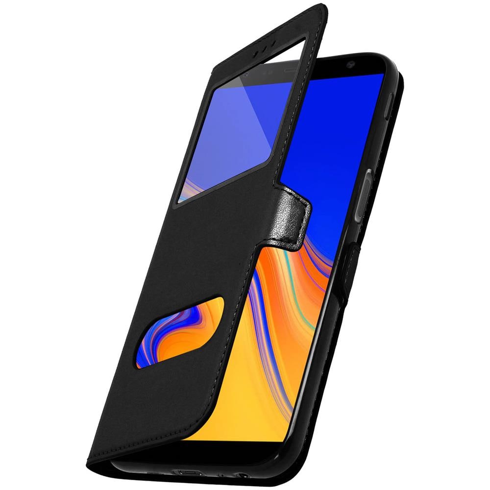 Custodia Samsung Galaxy J6 Plus Doppia Finestra Cover Silicone - Nero - Foto 2