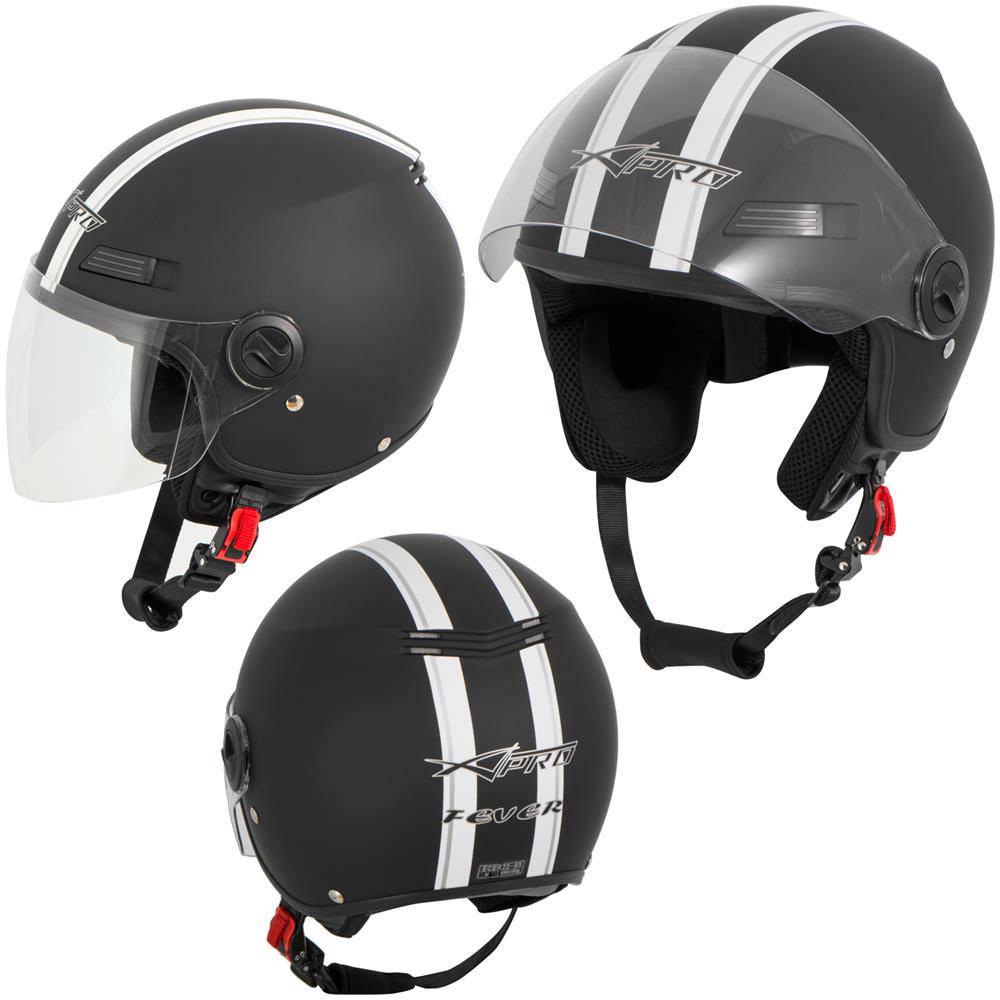 Casco Jet Scooter Moto Quad Omologato Ece 22 05 Visiera Nero Opaco Xs - Foto 1