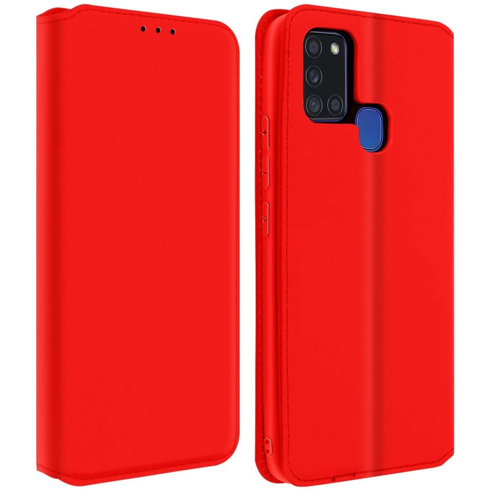 Custodia Samsung Galaxy A21s Portacarte Funzione Supporto Similpelle Rosso - Foto 1