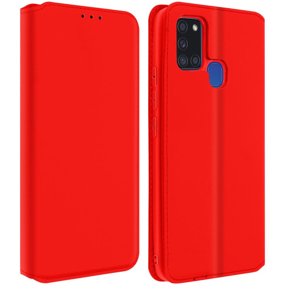 Custodia Samsung Galaxy A21s Portacarte Funzione Supporto Similpelle Rosso - Foto 6
