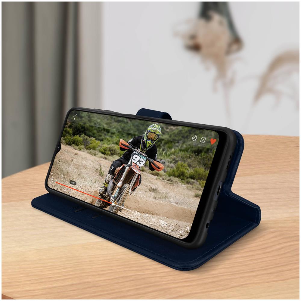 Custodia Oppo A15 Portadocumenti Funzione Supporto Blu - Foto 2