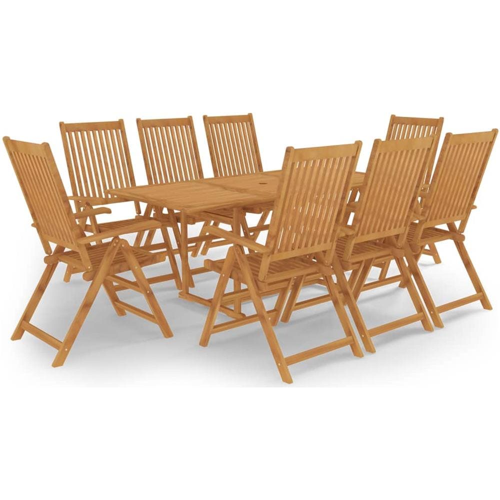 Set Da Pranzo Da Giardino 9 Pz In Legno Massello Di Teak - Foto 1