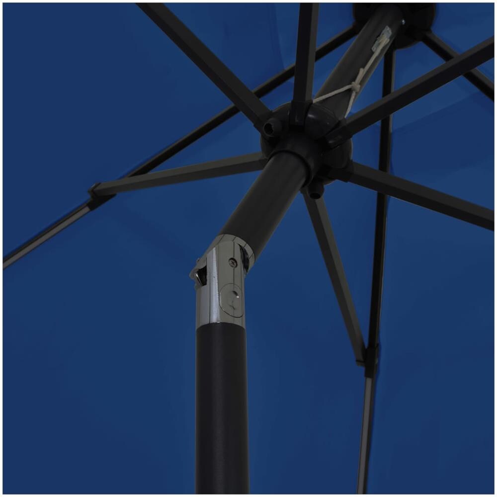 Ombrellone con Luci a LED e Palo Alluminio 300 cm Azzurro - Foto 2