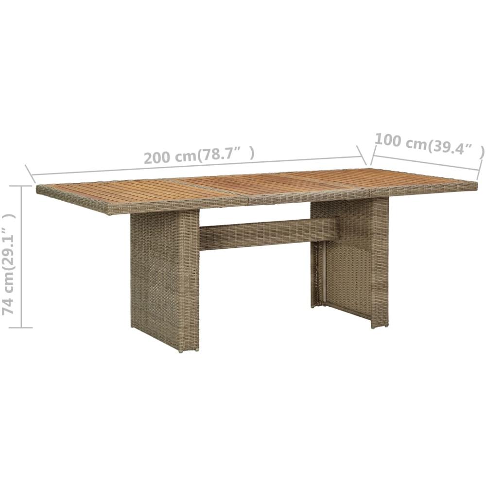 Tavolo da Giardino Marrone 200x100x74 cm in Polyrattan - Foto 2