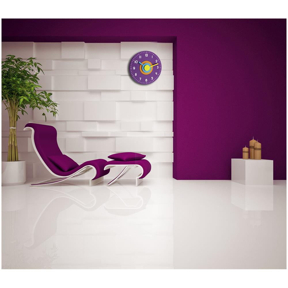 60.3015.11 orologio da parete e da tavolo Orologio al quarzo Rotondo Viola - Foto 3