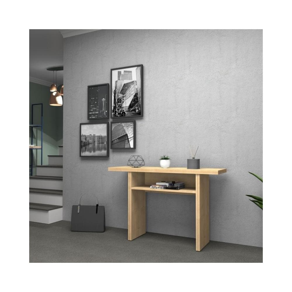 Tavolo Consolle Ripiegabile Ikebana Rovere 120x35 - Foto 1