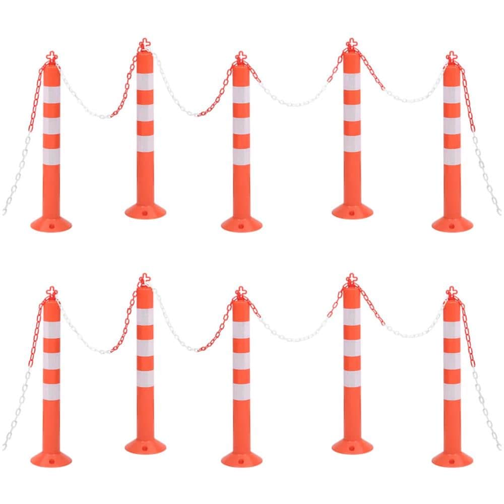 Dissuasori Traffico Con Catena 10 Pz 75 Cm In Pe - Foto 3