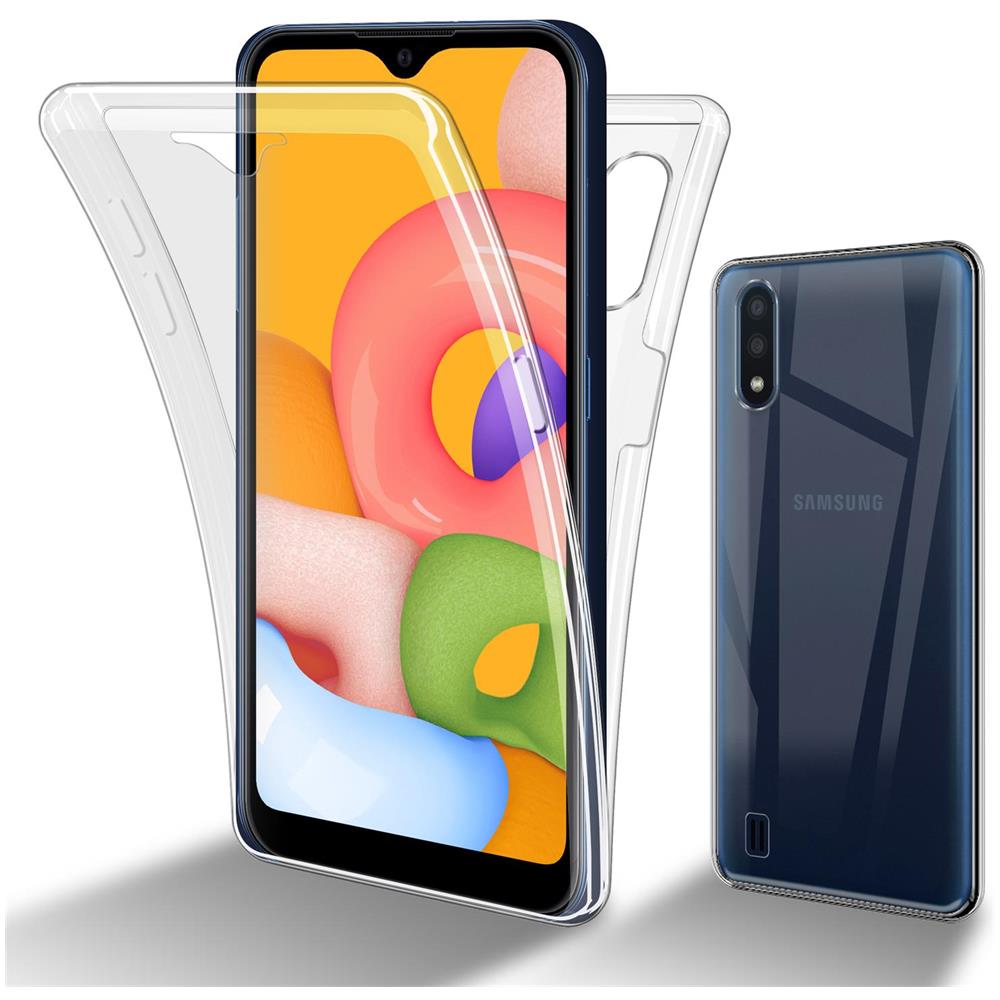 Custodia Compatibile Con Samsung Galaxy A01 In Transparente - 360° Full Body Copertura Protettiva - Protezione Anteriore E Posteriore, Protezione A Tutto Tondo Con Protezione Del Display - Foto 1