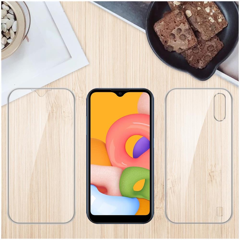 Custodia Compatibile Con Samsung Galaxy A01 In Transparente - 360° Full Body Copertura Protettiva - Protezione Anteriore E Posteriore, Protezione A Tutto Tondo Con Protezione Del Display - Foto 7