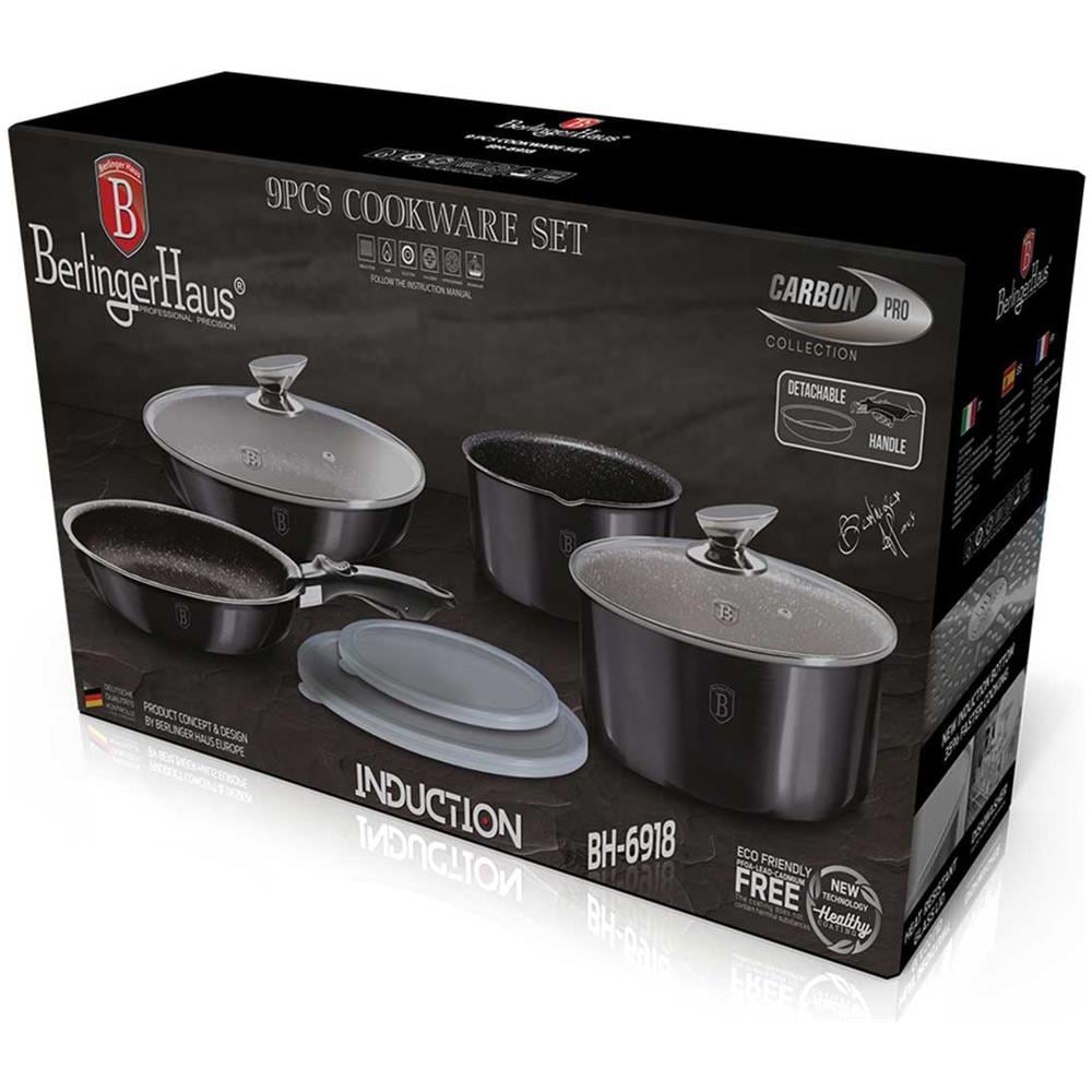 Set Di Pentole In Granito Berlinger Haus Bh-6918 Carbon Pro - Foto 4