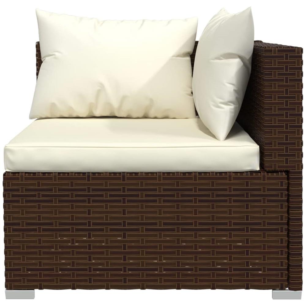 Set Divani Da Giardino 4 Pz Con Cuscini In Polyrattan Marrone - Foto 2