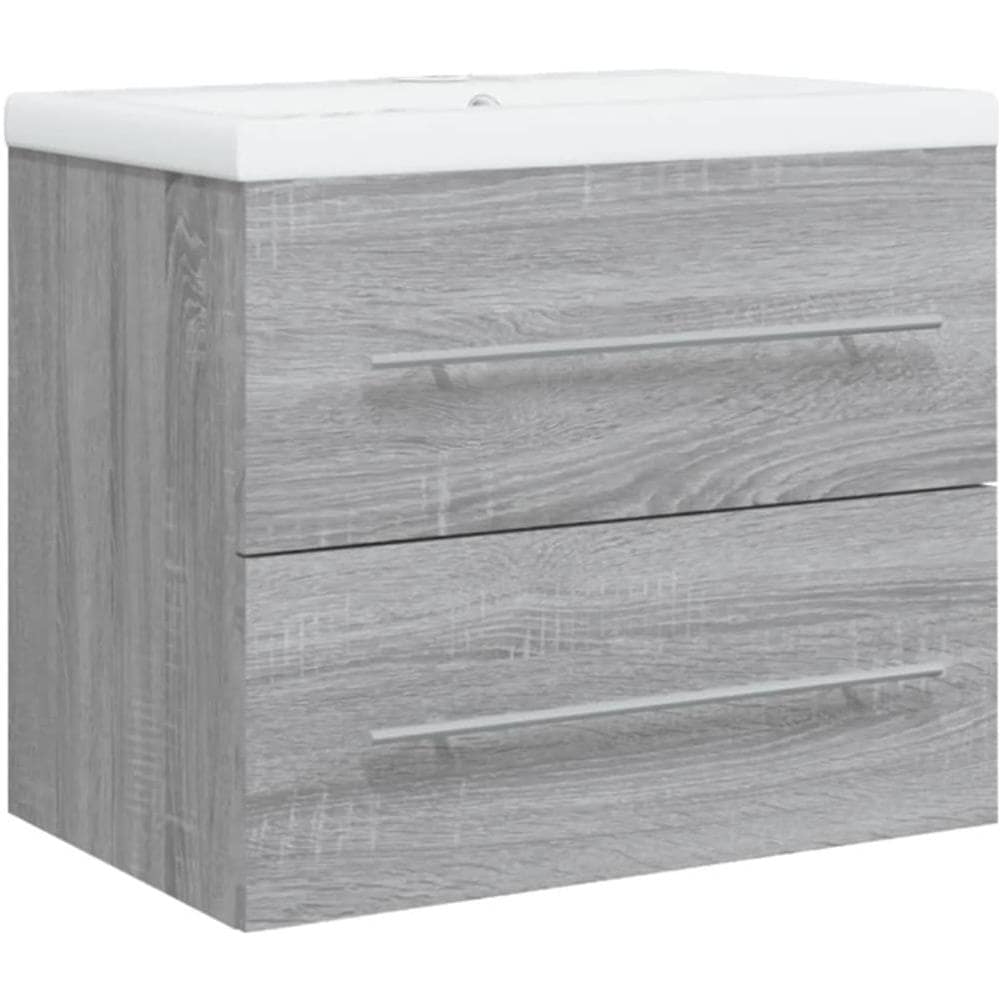 Mobile Bagno E Lavabo Integrato Grigio Sonoma Legno Multistrato - Foto 2