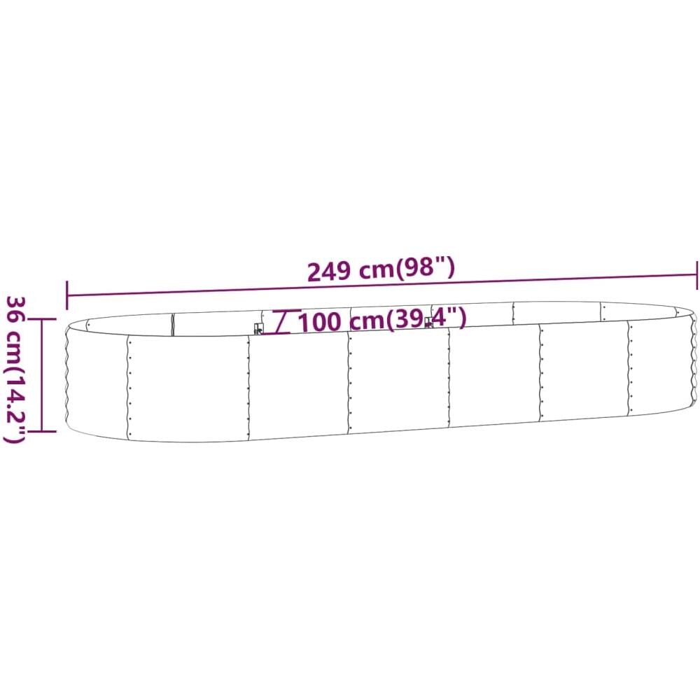 Letto Giardino Acciaio Verniciato Polvere 249x100x36cm Argento - Foto 5