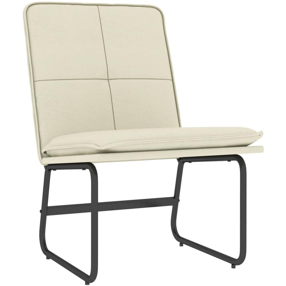 Sedia Lounge Crema 54x75x76 Cm In Similpelle - Foto 2