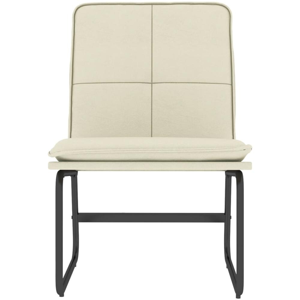 Sedia Lounge Crema 54x75x76 Cm In Similpelle - Foto 3