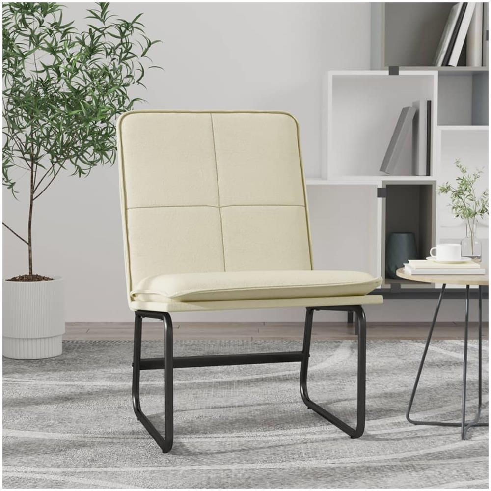 Sedia Lounge Crema 54x75x76 Cm In Similpelle - Foto 1