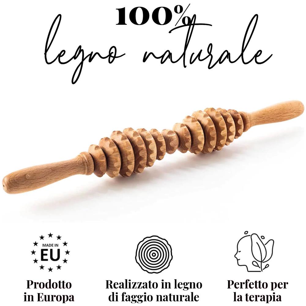Massaggiatore Ovale In Legno Per La Cellulite - Massaggio Linfatico Con Maderoterapia - Foto 1