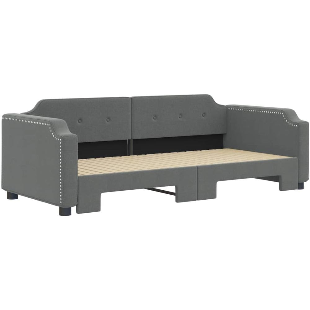 Divano Letto Con Letto Estraibile Grigio Scuro 80x200 Tessuto - Foto 3