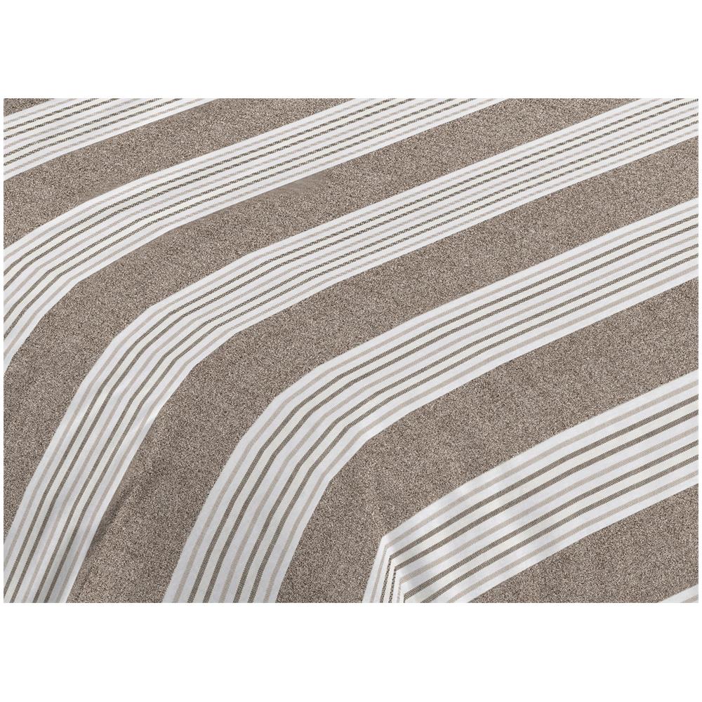 Sacco Copripiumino Piumone Letto In 100% Cotone Made Italy Vari Disegni Rp 2 Piazze Righine Beige - Foto 2