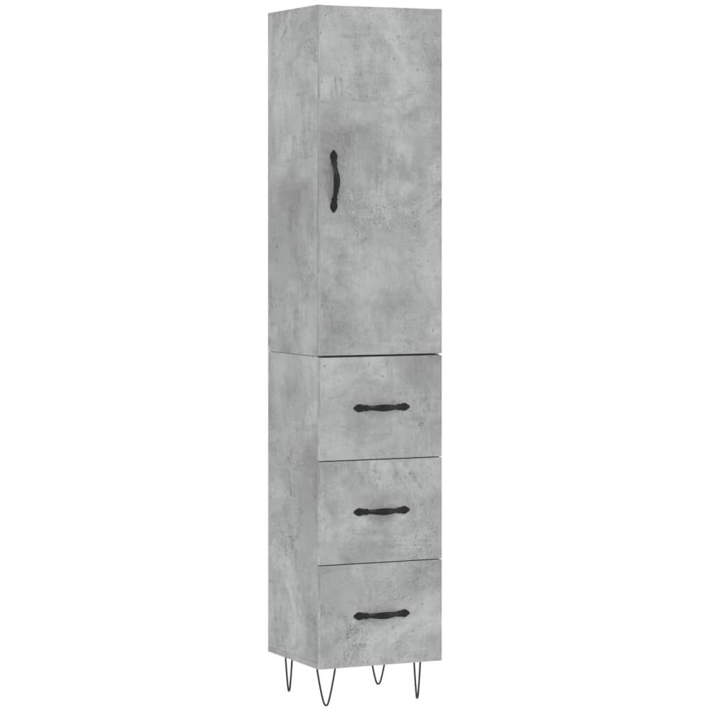 Credenza Grigio Cemento 34,5x34x180 Cm In Legno Multistrato - Foto 2