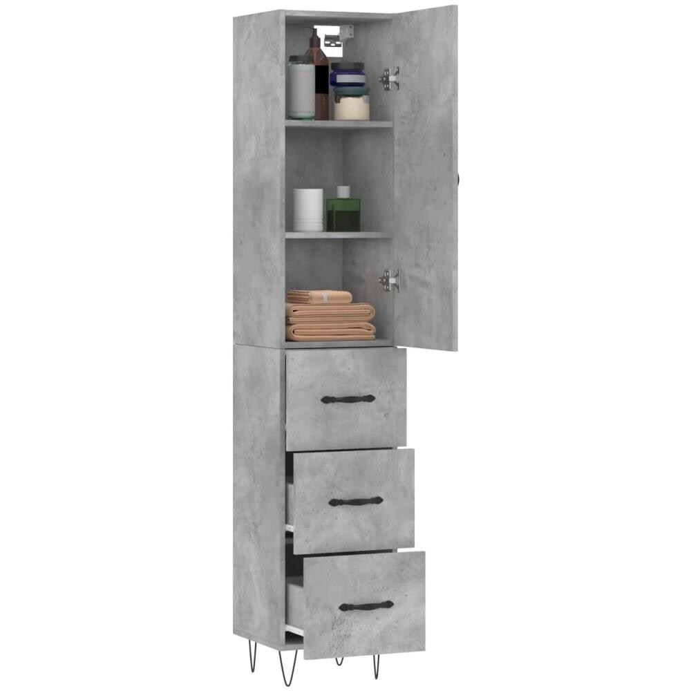 Credenza Grigio Cemento 34,5x34x180 Cm In Legno Multistrato - Foto 3