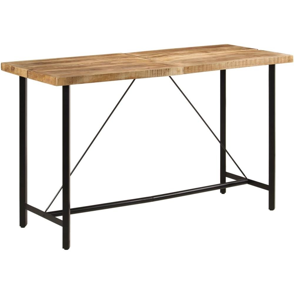 Tavolino Da Bar 180x70x107 Cm Legno Massello Di Mango E Ferro - Foto 1