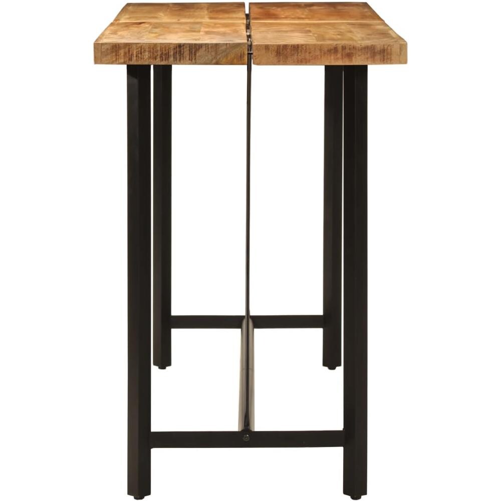Tavolino Da Bar 180x70x107 Cm Legno Massello Di Mango E Ferro - Foto 3