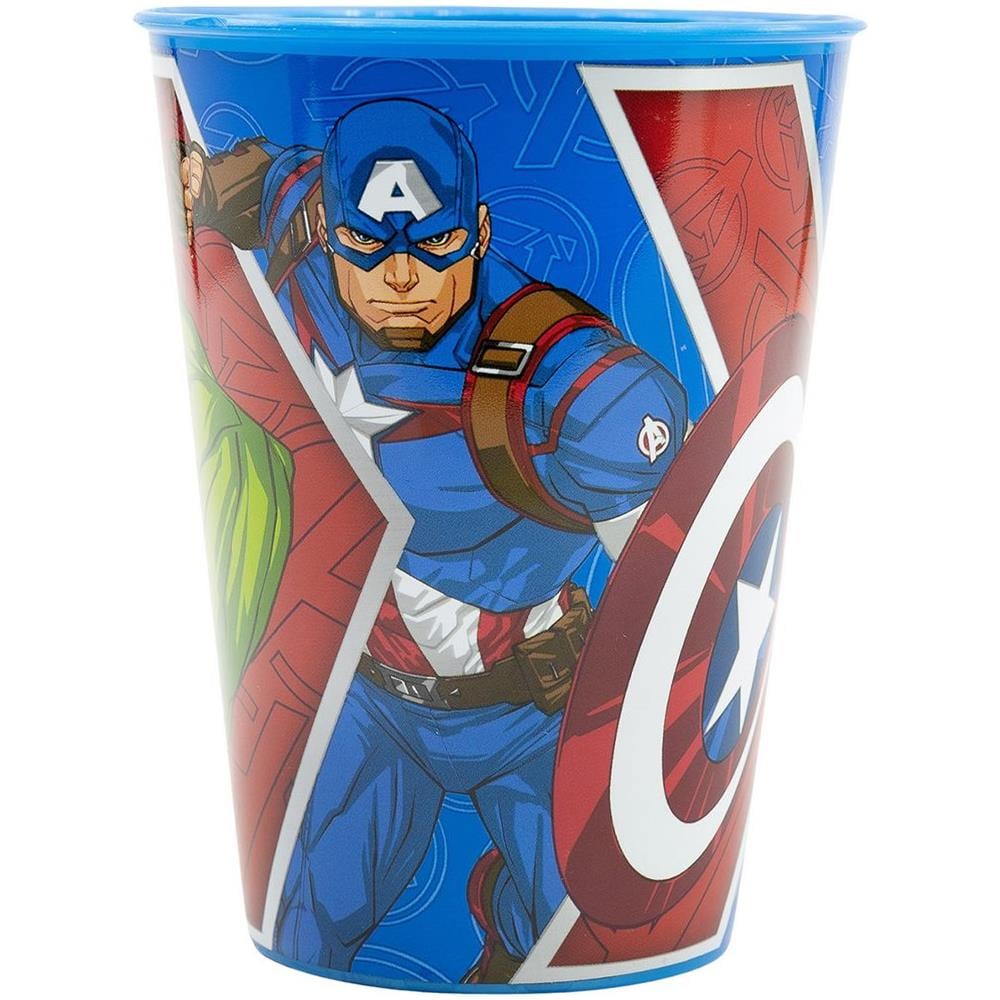 Bicchiere Blu Per Bambini In Plastica Avengers Hulk Captain America Da 260 Ml Con Beccuccio Adatto Per Bere Facilmente - Foto 2