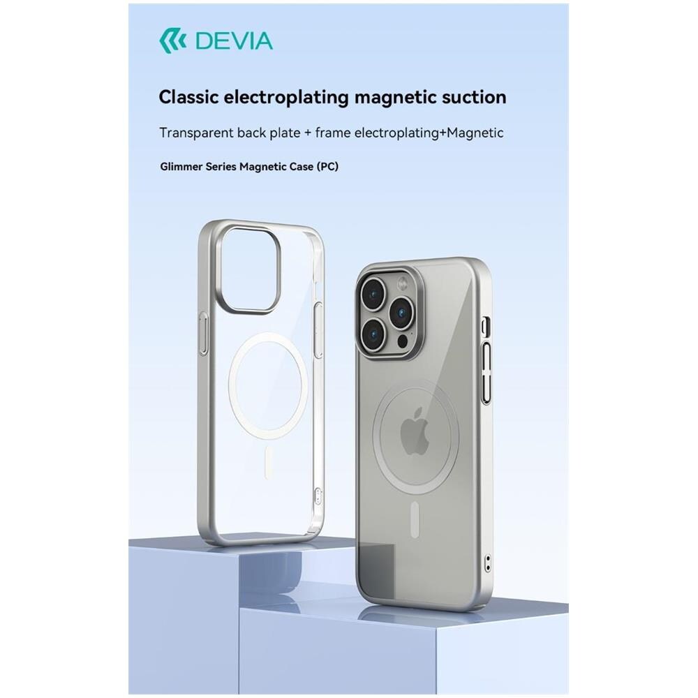 Cover Magnetica Glimmer Apple Magsafe iPhone 15 Pro Max Silv - Foto 1