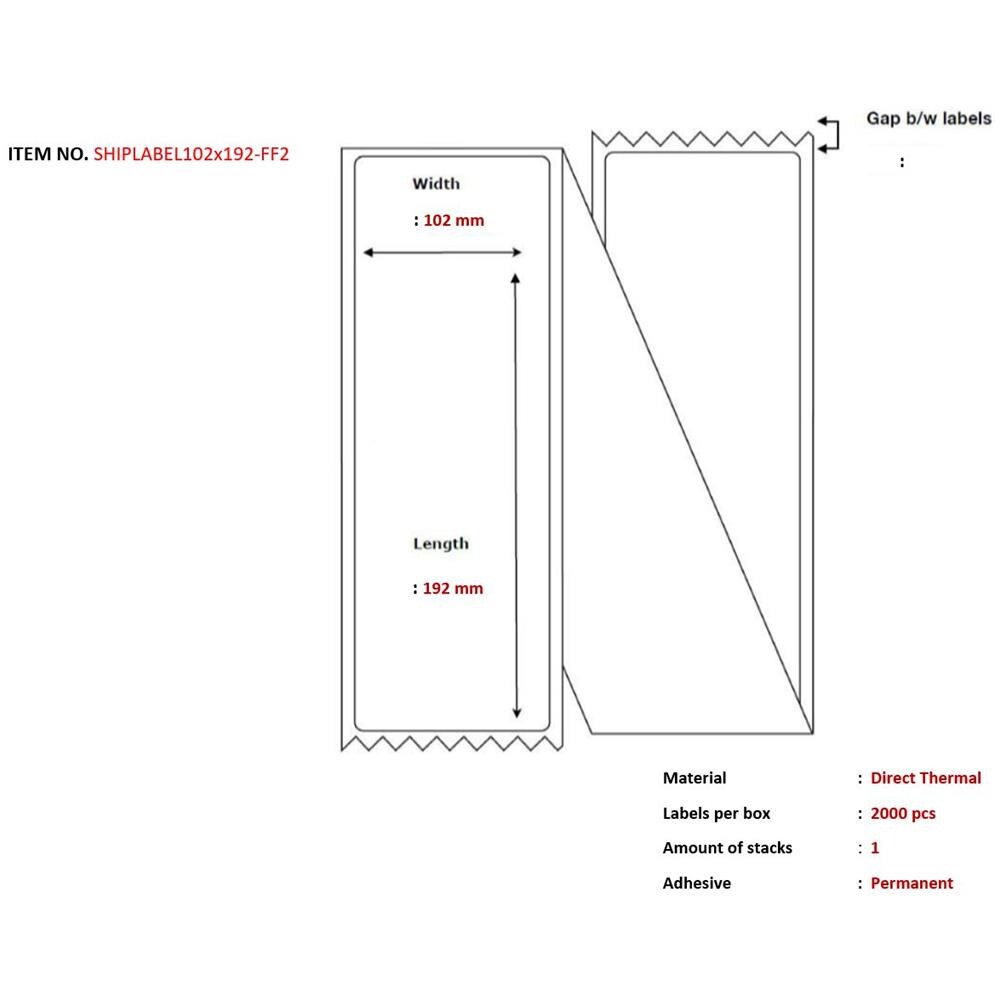 SHIPLABEL102X192-FF2 etichetta per stampante - Foto 1