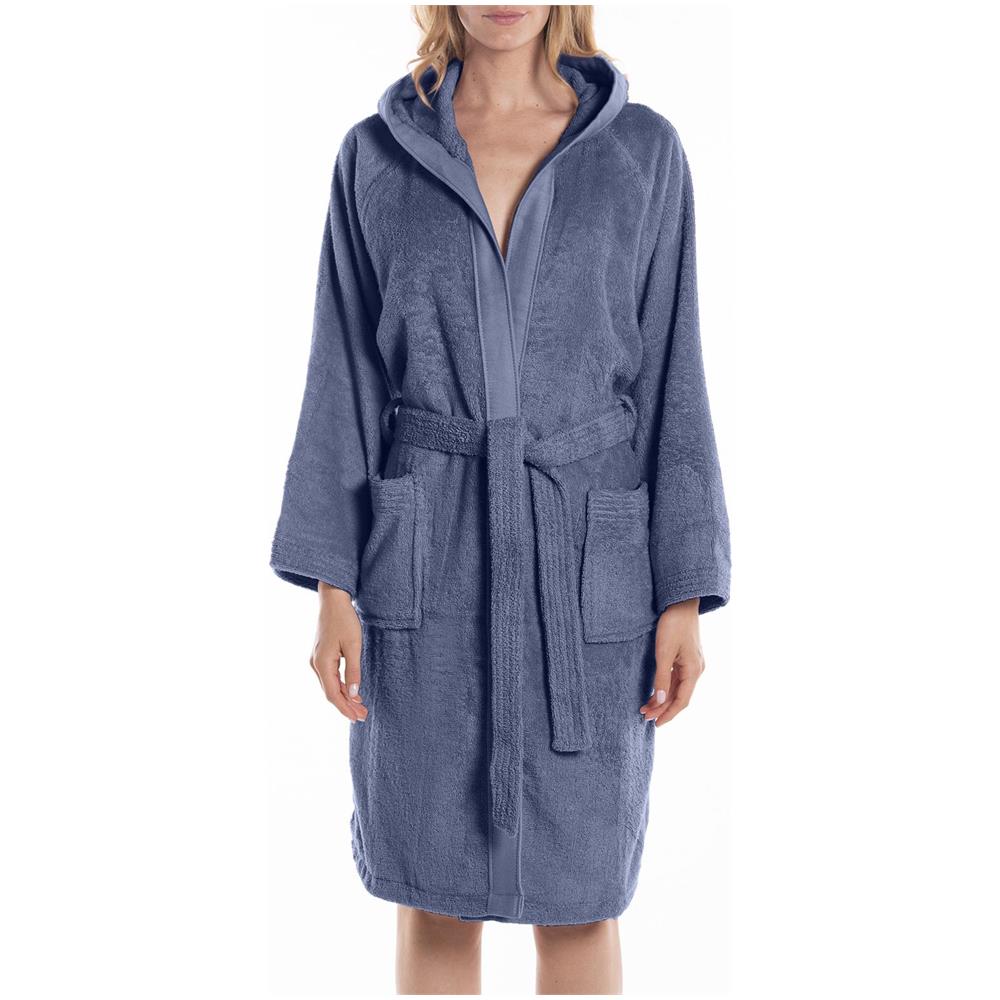 Accappatoio Con Cappuccio Spugnissima Soft In Cotone Colore Blu Misura M - Foto 2