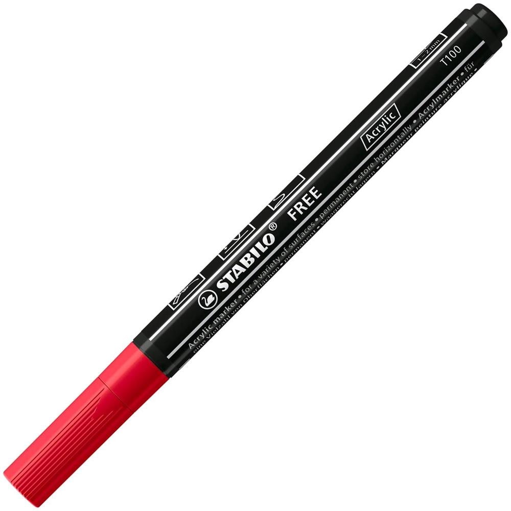 FREE Acrylic - Marker acrilico - T100 Punta rotonda 1-2mm - Royal Edition - Astuccio da 5 - Colori assortiti - Foto 2
