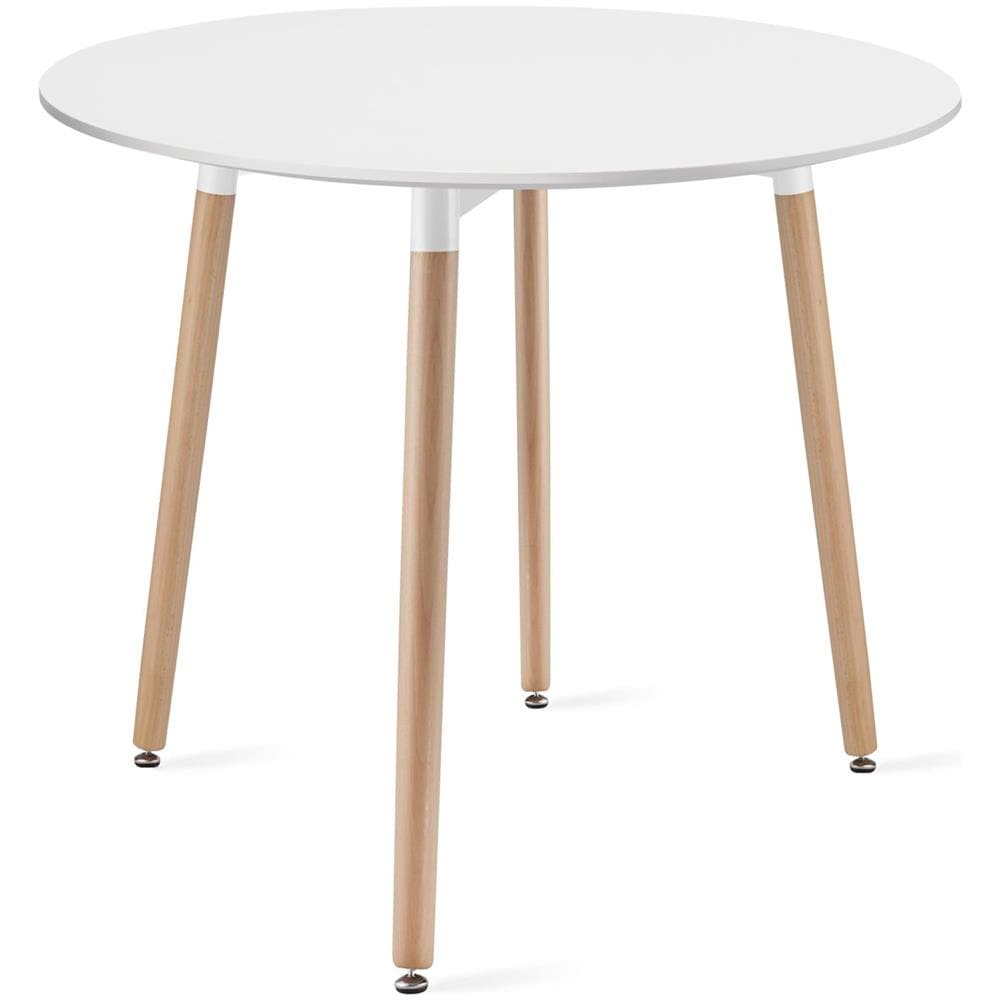 Tavolo rotondo KAMI con 4 sedie RIXK - Set bianco - Foto 2