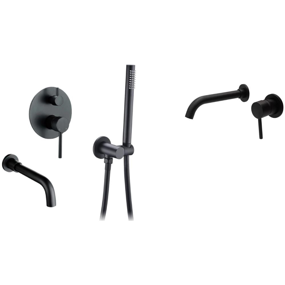 Set miscelatore per vasca e lavello, Blackswan, tipo M68, modello nero opaco, misura 22 cm - Foto 1