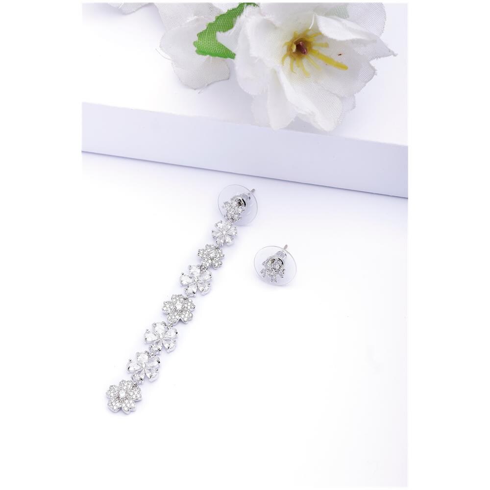 Orecchini Pendenti Floreali Lunghi - Foto 1