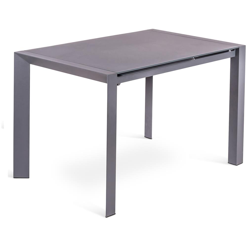 Tavolo Allungabile Top In Vetro Acidato Struttura Metallo Grigio Pixel Om 189 Gr - Foto 2